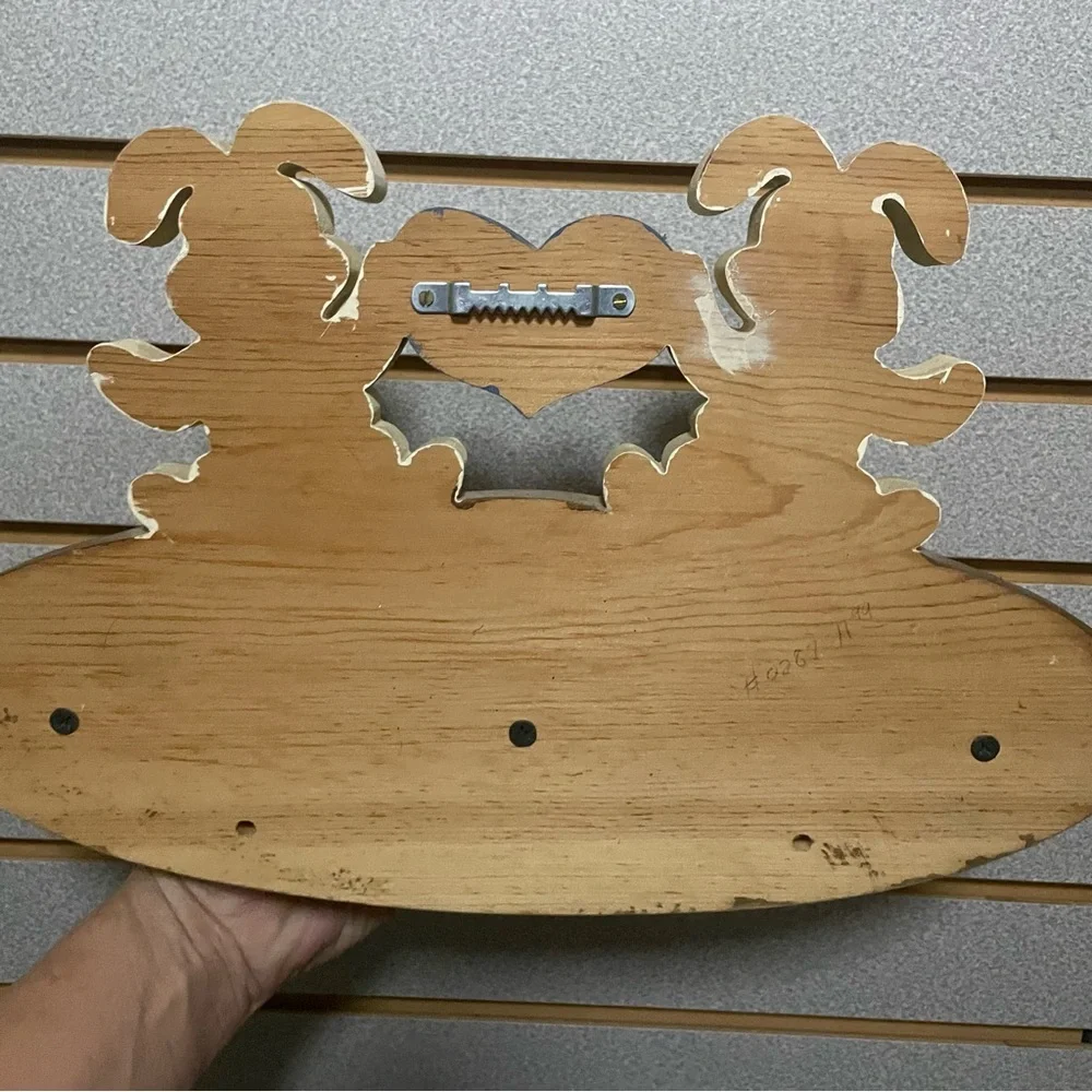 Vintage Bunny Rabbit Wood Shelf With Pegs Coat Hooks Name HOLLY‎